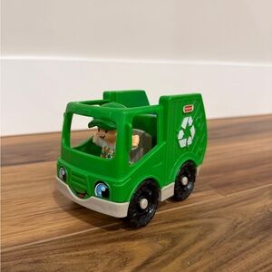Like new little people Green Recycling Toy Truck